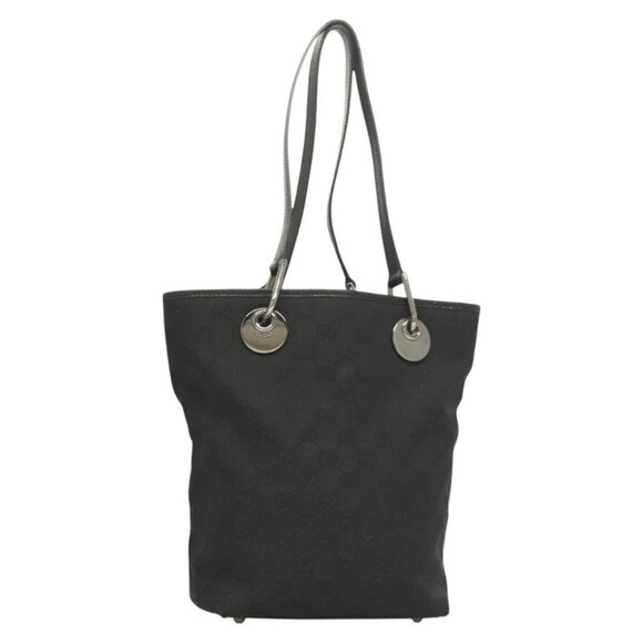 GUCCI GG Canvas Tote Bag Black 120840 Auth BA3441 - Picture 1 of 16
